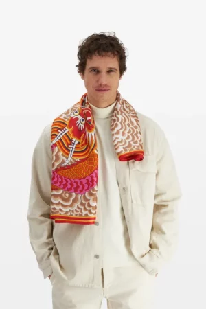Foulard Dragon orange