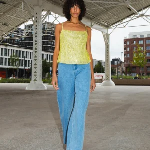 top yellow sequins