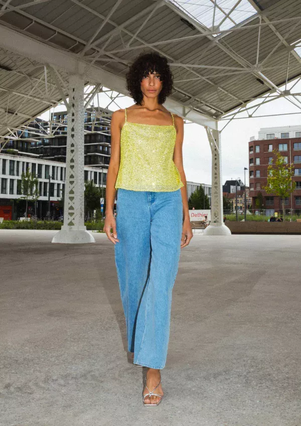top yellow sequins