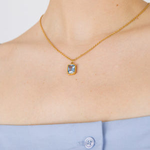 collier stone light blue