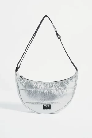 sac crossbody silver glossy