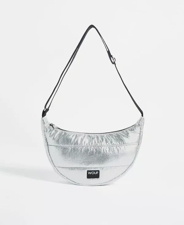 sac crossbody silver glossy