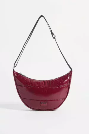sac crossbody burgundy glossy