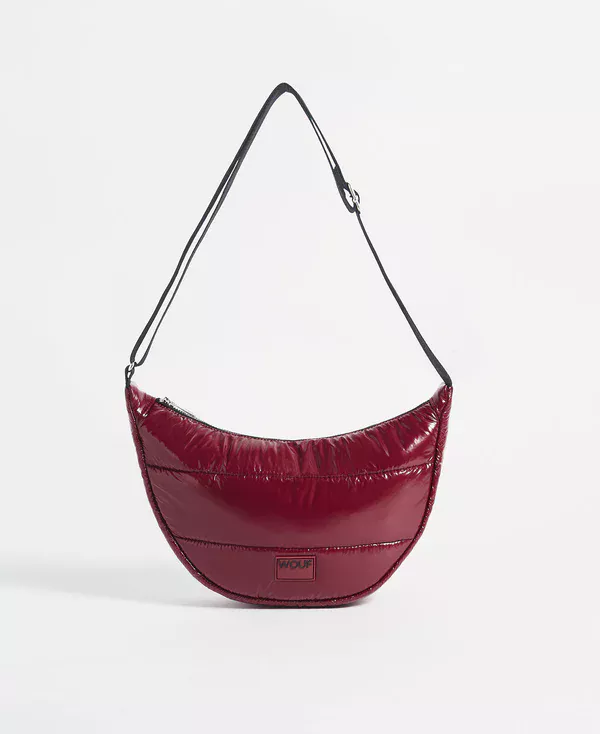 sac crossbody burgundy glossy