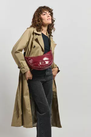 sac crossbody burgundy glossy – Image 3