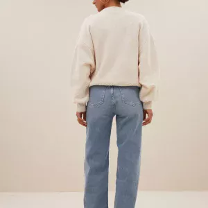 sweat beige logo bleu – Image 4