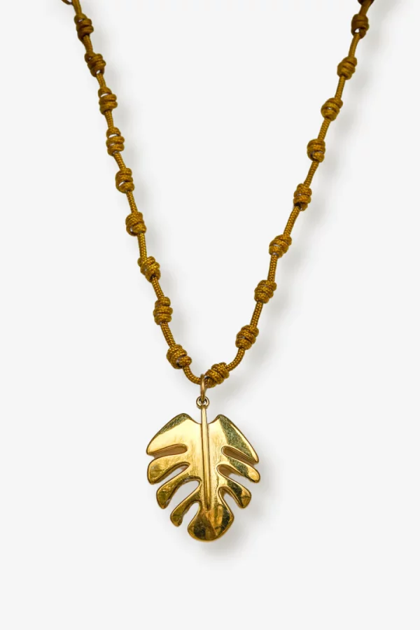 collier cordon feuille - palma