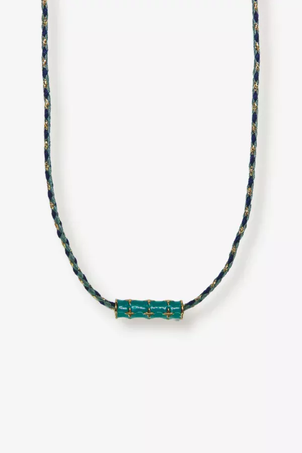 collier elbe cordon bleu et émail