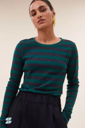 tee-shirt big stripe deep green