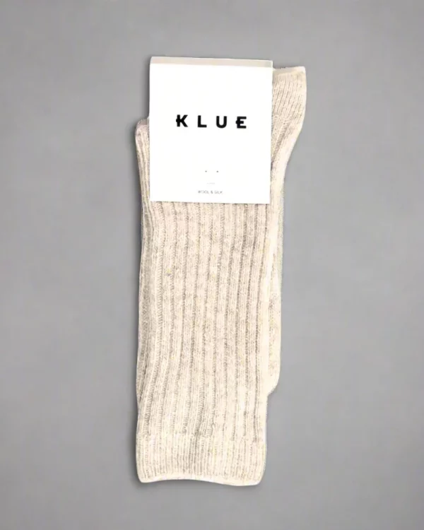 chaussettes laine et soie sable