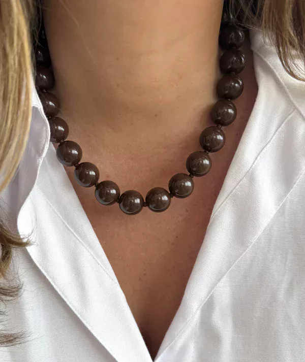 collier bolas marron