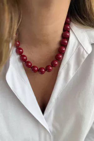 collier bolas rouge