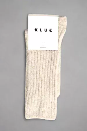 chaussettes laine et soie sable