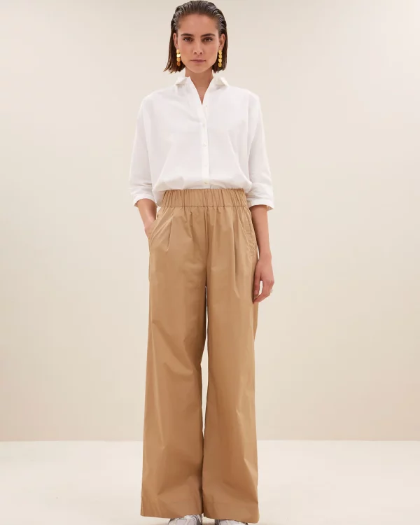 Pantalon benji Poplin camel