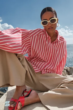 Chemise sarah red stripe