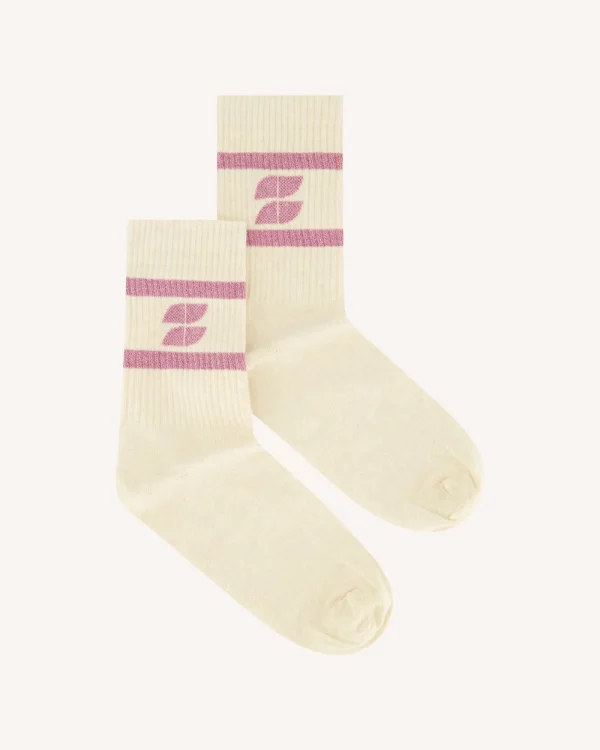 chaussettes sparkle logo rose