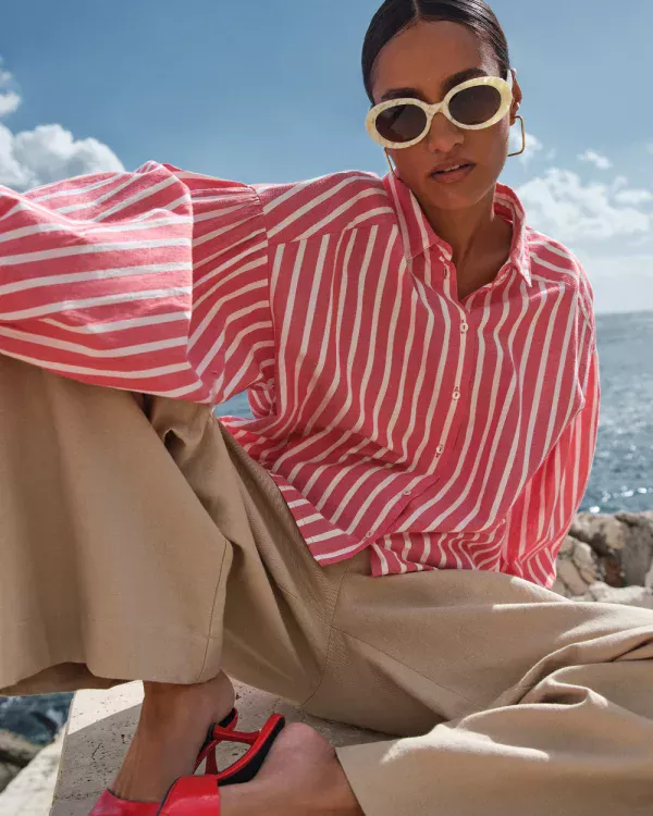 Chemise sarah red stripe