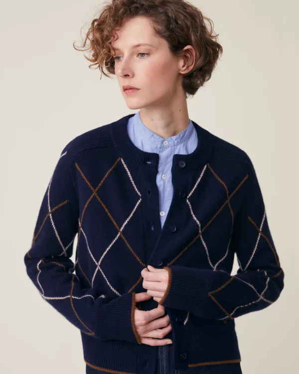 gilet auguste arlequin magic blue